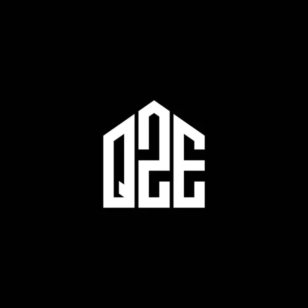 Qze Letter Logo Design Black Background Qze Creative Initials Letter — Stock vektor