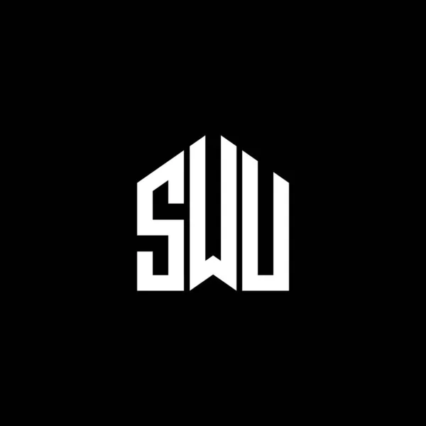 Swu Letter Logo Design Black Background Swu Creative Initials Letter — Vector de stock