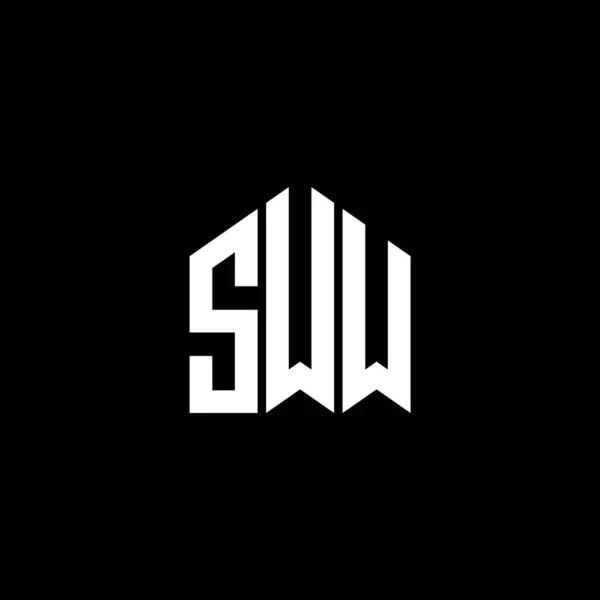 黑色背景上的Swx字母标识设计 Swx创意首字母首字母标识概念 Swx字母设计 — 图库矢量图片