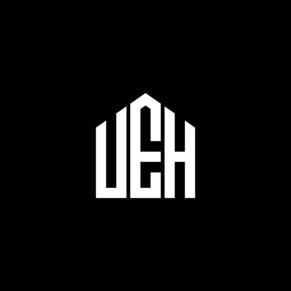 Ueh Letter Logo Design Black Background Ueh Creative Initials Letter — Stock Vector