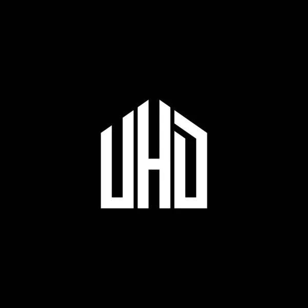 Uhd Brev Logotyp Design Svart Bakgrund Uhd Kreativa Initialer Brev — Stock vektor