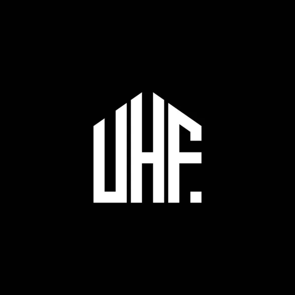 Diseño Del Logotipo Letra Uhf Sobre Fondo Negro Uhf Iniciales — Archivo Imágenes Vectoriales