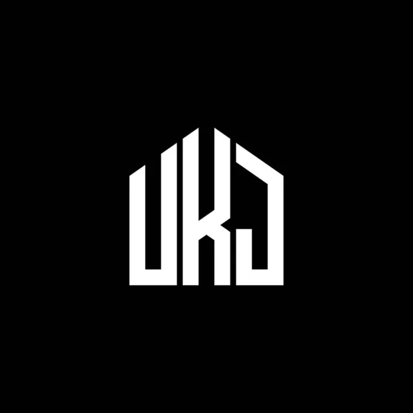 Siyah Arka Planda Ukj Harf Logosu Tasarımı Ukj Yaratıcı Harflerin — Stok Vektör