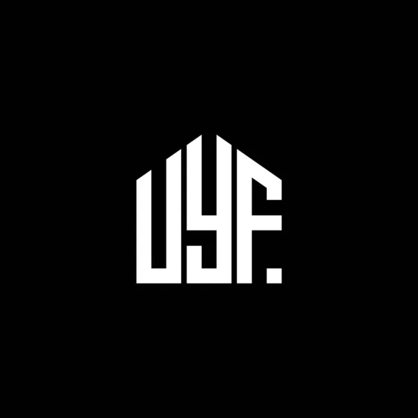 Σχεδιασμός Λογότυπου Γραμμάτων Uyf Μαύρο Φόντο Δημιουργικά Αρχικά Του Uyf — Διανυσματικό Αρχείο