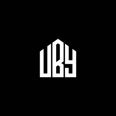 Siyah arkaplanda UBY harfi logo tasarımı. Uby yaratıcı harflerin baş harfleri logo kavramı. UBY harf tasarımı.