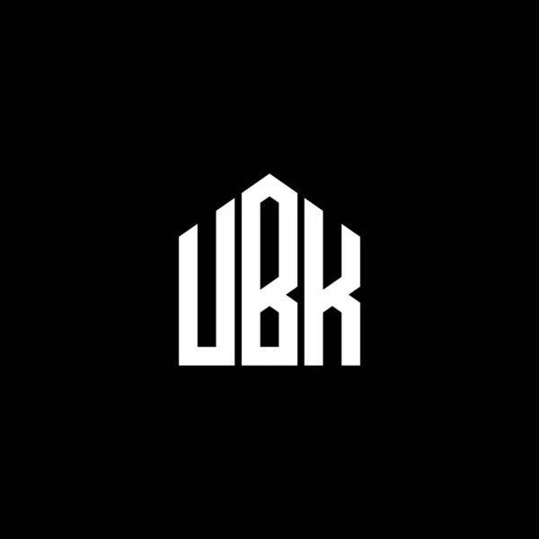 Siyah Arkaplanda Ubk Harf Logosu Tasarımı Ubk Yaratıcı Harflerin Baş — Stok Vektör