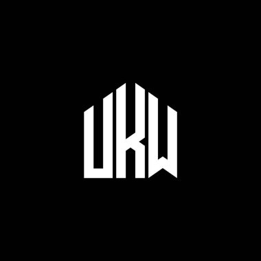 Siyah arkaplanda UKW harf logosu tasarımı. UKW yaratıcı harflerin baş harfleri logo kavramı. UKW harf tasarımı.