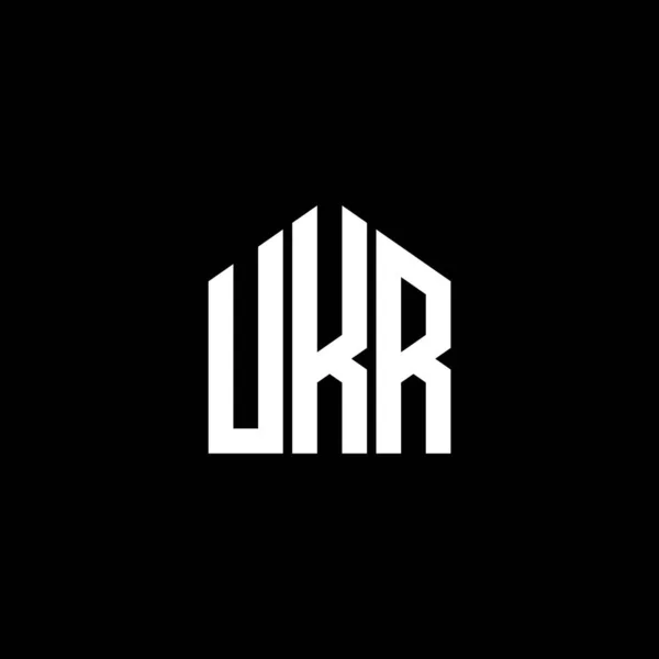 Siyah Arka Planda Ukr Harf Logosu Tasarımı Ukr Yaratıcı Harflerin — Stok Vektör