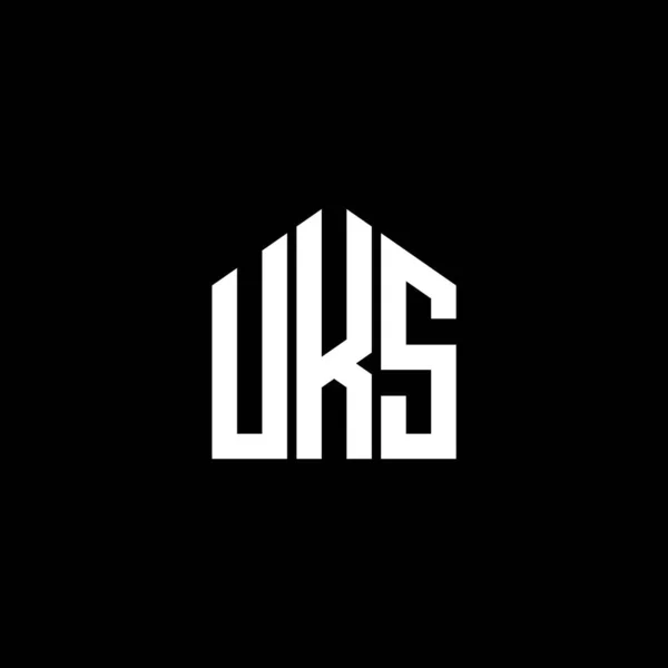 Siyah Arkaplanda Uks Harf Logosu Tasarımı Uks Yaratıcı Harfler Logosu — Stok Vektör