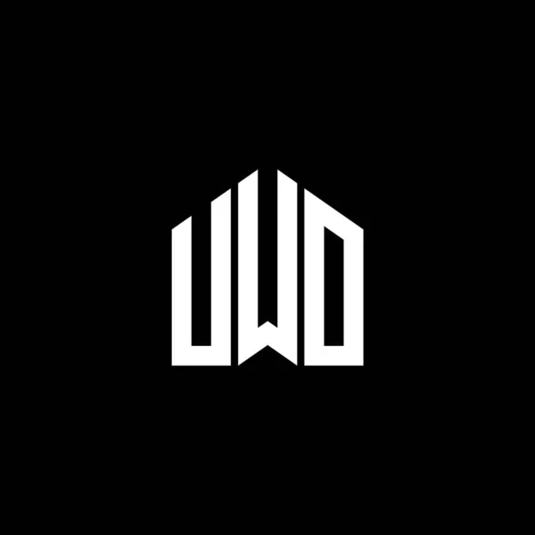 Uwo Lettre Logo Design Sur Fond Noir Uwo Initiales Créatives — Image vectorielle