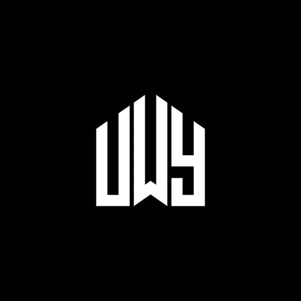 Uwy Lettre Logo Design Sur Fond Noir Uwy Initiales Créatives — Image vectorielle