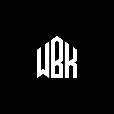 Siyah arkaplanda WBK harf logosu tasarımı. WBK yaratıcı harflerin baş harfleri logo kavramı. WBK harf tasarımı.