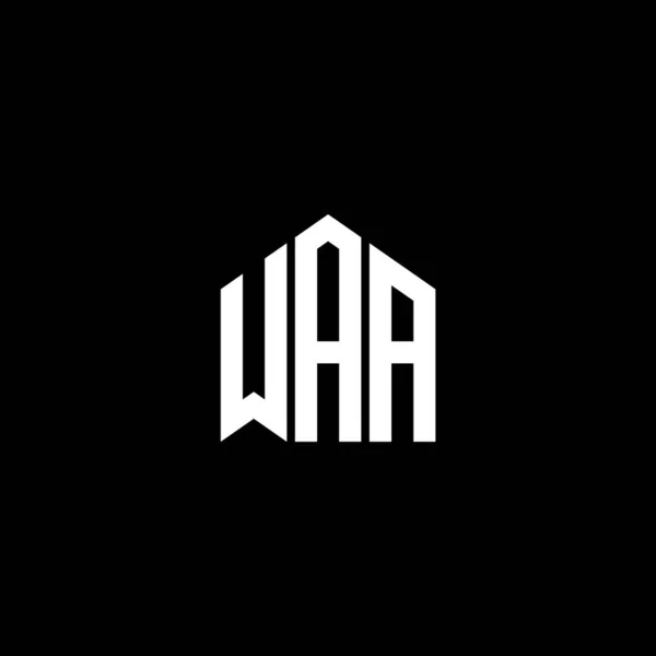 Дизайн Логотипа Waa Чёрном Фоне Креативные Инициалы Waa Буквенная Концепция — стоковый вектор