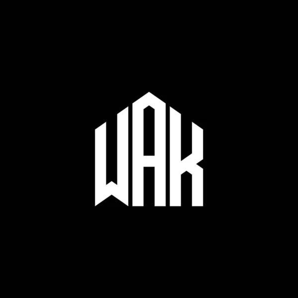 Wak Letter Logo Design Auf Schwarzem Hintergrund Wak Kreative Initialen — Stockvektor