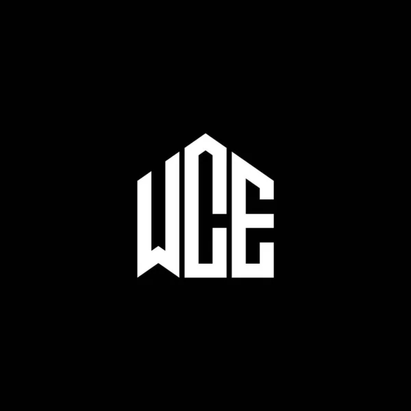 Wce Carta Logotipo Design Fundo Preto Wce Criativa Iniciais Conceito —  Vetores de Stock