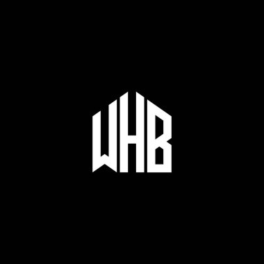 WHB harfi logo tasarımı siyah arka planda. WHB yaratıcı harflerin baş harfleri logo kavramı. WHB harf tasarımı.