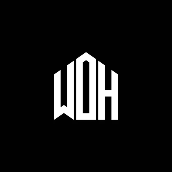 Дизайн Логотипу Літери Woh Чорному Тлі Творчі Ініціали Woh Концепція — стоковий вектор