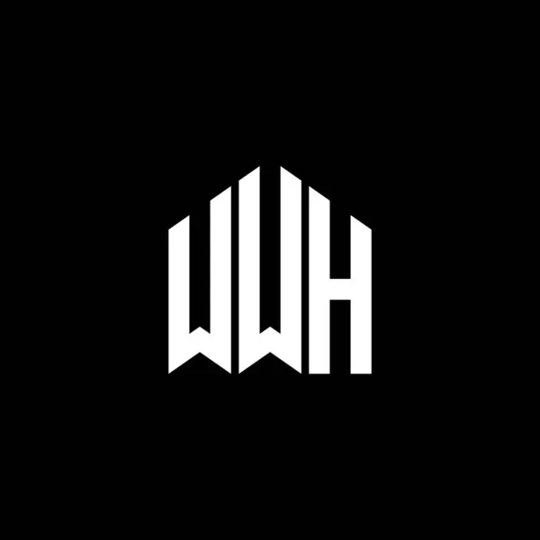 Σχεδιασμός Λογοτύπου Wwh Μαύρο Φόντο Δημιουργικά Αρχικά Wwh Έννοια Λογότυπο — Διανυσματικό Αρχείο