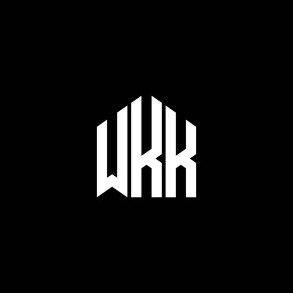Дизайн Логотипа Wkk Чёрном Фоне Творческие Инициалы Wkk Буквенно Логотипная — стоковый вектор