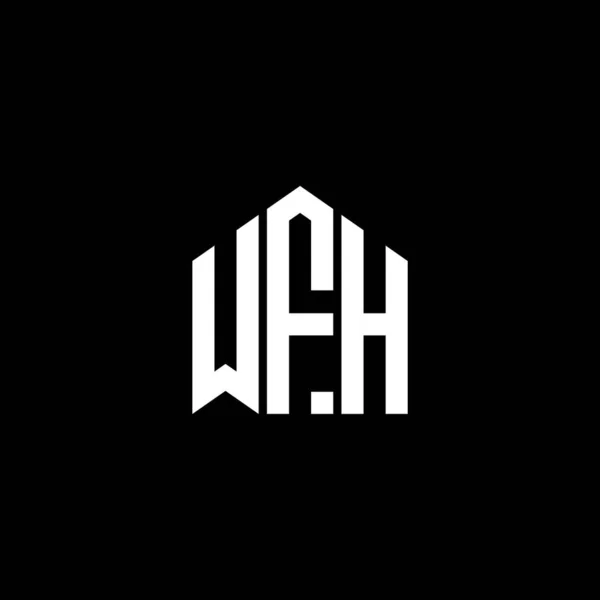 Logo Della Lettera Wfh Sfondo Nero Logo Della Lettera Sigle — Vettoriale Stock