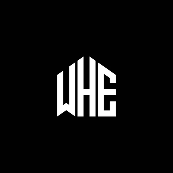 Σχεδιασμός Λογότυπου Whe Γραμμάτων Μαύρο Φόντο Whe Δημιουργική Αρχικά Γράμμα — Διανυσματικό Αρχείο