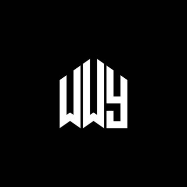 WWY harf logosu tasarımı siyah arka planda. WWY yaratıcı harflerin baş harfleri logo kavramı. WWY harf tasarımı.