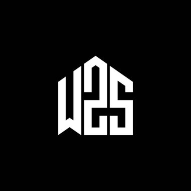 Siyah arkaplanda WZS harf logosu tasarımı. WZS yaratıcı harf logosu konsepti. WZS harf tasarımı.