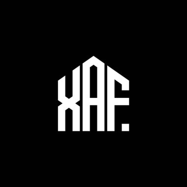 Siyah arka planda XAF harf logosu tasarımı. XAF yaratıcı harf logosu konsepti. XAF harf tasarımı.