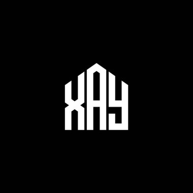 Siyah arkaplanda XAY harf logosu tasarımı. XAY yaratıcı harf logosu konsepti. XAY harf tasarımı.