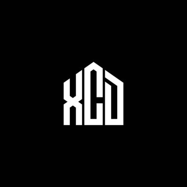 Siyah arkaplanda XCD harf logosu tasarımı. XCD yaratıcı harf logosu konsepti. XCD harf tasarımı.