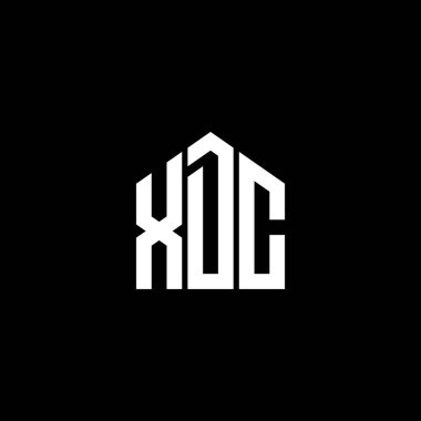 Siyah arka planda XDC harf logosu tasarımı. XDC yaratıcı harflerin baş harfleri logo kavramı. XDC harf tasarımı.