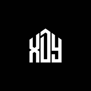 Siyah arka planda XDY harf logosu tasarımı. XDY yaratıcı harf logosu konsepti. XDY harf tasarımı.