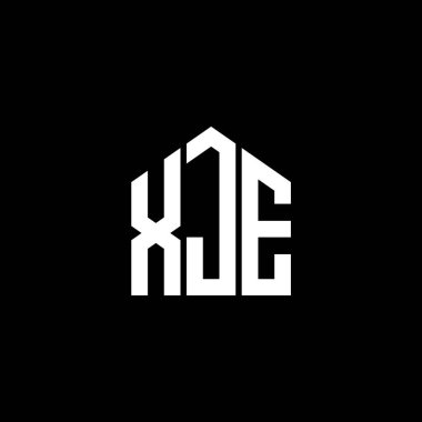 Siyah arka planda XJE harf logosu tasarımı. XJE yaratıcı harf logosu konsepti. XJE harf tasarımı.