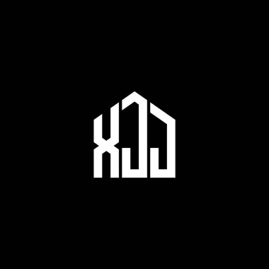 Siyah arkaplanda XJJ harf logosu tasarımı. XJJ yaratıcı harflerin baş harfleri logo kavramı. XJJ harf tasarımı.