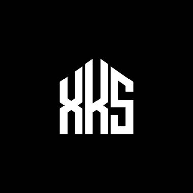 Siyah arkaplanda XKS harf logosu tasarımı. XKS yaratıcı harf logosu konsepti. XKS harf tasarımı.
