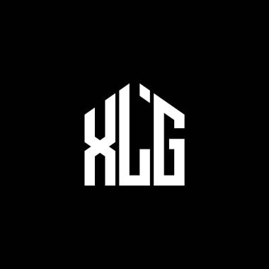 Siyah arkaplanda XLG harf logosu tasarımı. XLG yaratıcı harflerin baş harfleri logo kavramı. XLG harf tasarımı.