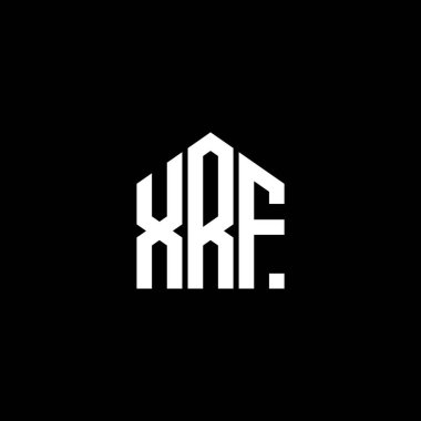 Siyah arkaplanda XRF harf logosu tasarımı. XRF yaratıcı harf logosu konsepti. XRF harf tasarımı.
