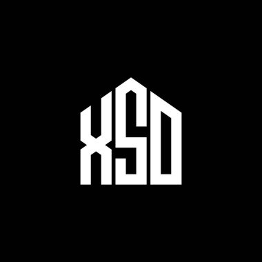 Siyah arka planda XSO harfi logo tasarımı. XSO yaratıcı harf logosu konsepti. XSO harf tasarımı.