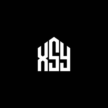 Siyah arkaplanda XSY harf logosu tasarımı. XSY yaratıcı harflerin baş harfleri logo kavramı. XSY harf tasarımı.