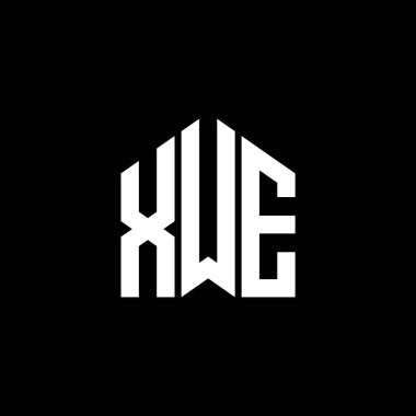 XWE harfi logo tasarımı siyah arka planda. XWE yaratıcı harf logosu konsepti. XWE harf tasarımı.