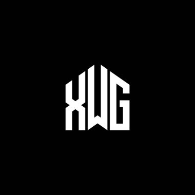 Siyah arkaplanda XWG harf logosu tasarımı. XWG yaratıcı harflerin baş harfleri logo kavramı. XWG harf tasarımı.