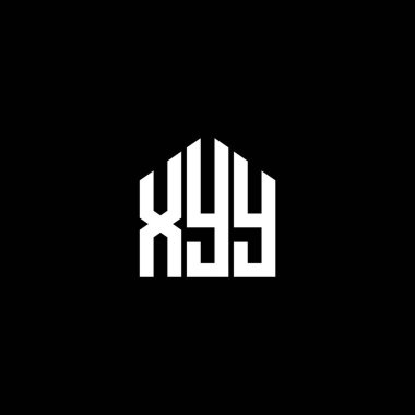 Siyah arkaplanda XYY harf logosu tasarımı. XYY yaratıcı harflerin baş harfleri logo kavramı. XYY harf tasarımı.