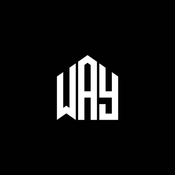 Projekt Logo Litery Czarnym Tle Way Twórcze Inicjały Koncepcja Logo — Wektor stockowy
