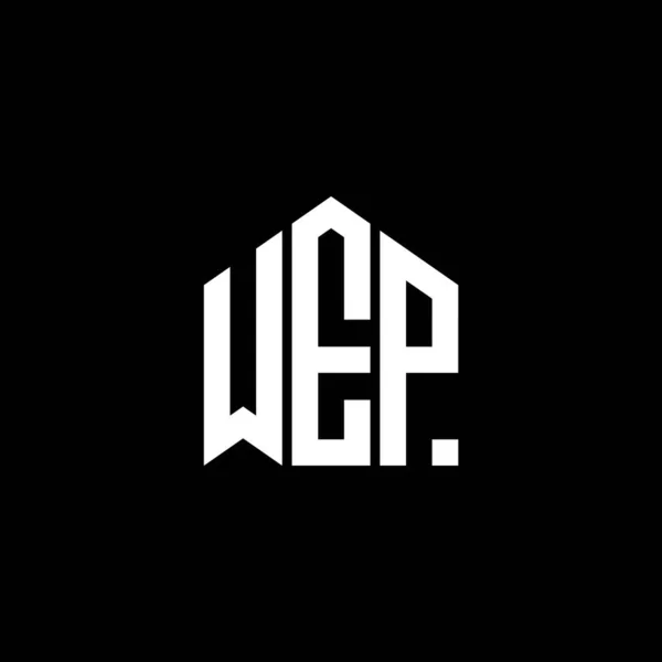 Wep Písmeno Logo Design Černém Pozadí Wep Kreativní Iniciály Koncept — Stockový vektor