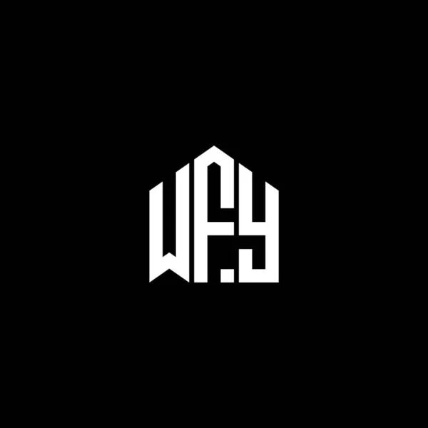 Projekt Logo Litery Wfy Czarnym Tle Wfy Twórcze Inicjały Koncepcja — Wektor stockowy