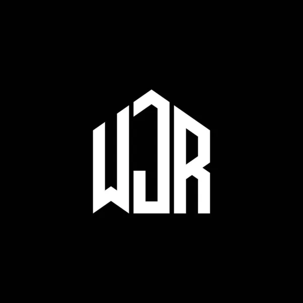 Diseño Del Logotipo Letra Wjr Sobre Fondo Negro Wjr Iniciales — Vector de stock