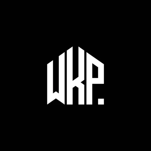 Siyah Arkaplanda Wkp Harf Logosu Tasarımı Wkp Yaratıcı Harflerin Baş — Stok Vektör