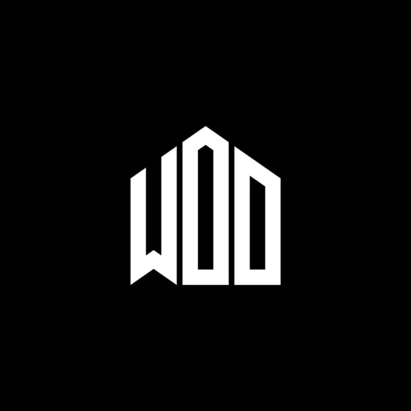 Σχεδιασμός Λογότυπου Γραμμάτων Woo Μαύρο Φόντο Δημιουργικά Αρχικά Woo Έννοια — Διανυσματικό Αρχείο