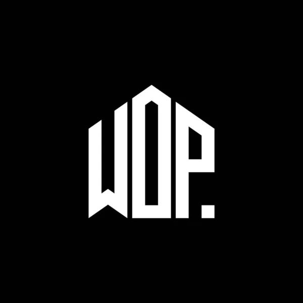 Wop Letter Logo Design Black Background Wop Creative Initials Letter — Stockový vektor