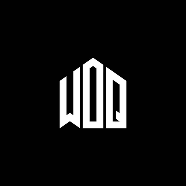Σχεδιασμός Λογότυπου Γραμμάτων Woq Μαύρο Φόντο Δημιουργικά Αρχικά Woq Έννοια — Διανυσματικό Αρχείο